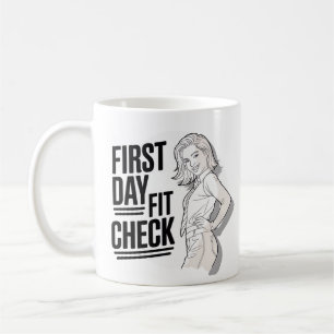 First Day Fit Check Line Art Confident Student Coffee Mug