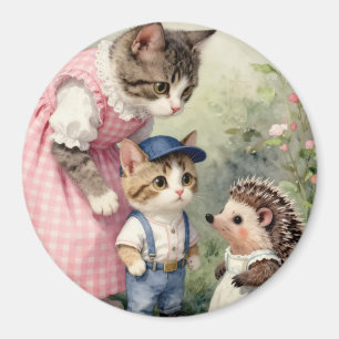 First Day Greetings –  Kitten & Hedgehog Magnet