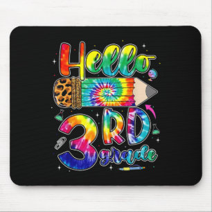 First Day Hello 3rd Grade Back To School Teachers Mouse Pad