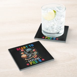 First day Kids Welcome back to School Astronaut Glass Coaster