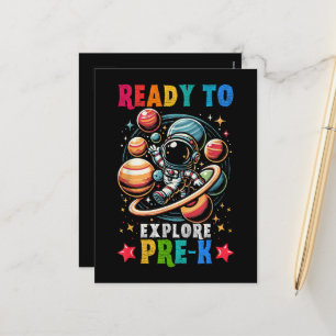 First day Kids Welcome back to School Astronaut Holiday Postcard