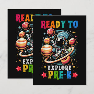First day Kids Welcome back to School Astronaut Invitation