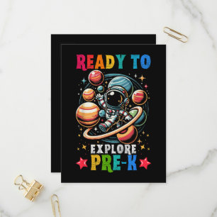 First day Kids Welcome back to School Astronaut  Invitation Postcard