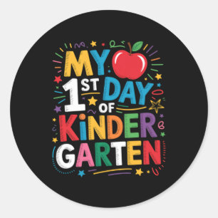 First Day Kindergarten Classic Round Sticker