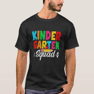   First Day Kindergarten Squad Cute Back To School T-Shirt