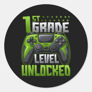 First Day Of 1st Grade Level Unlocked Back To Scho Classic Round Sticker