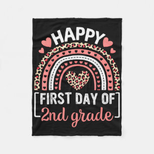 First Day Of 2nd Grade Funny Back To School Leopar Fleece Blanket