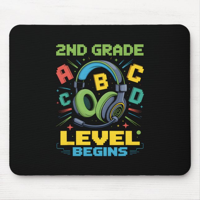 First Day Of 2nd Grade Level Begins Shirt Gamer Bo Mouse Pad (Front)