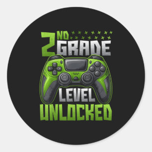 First Day Of 2nd Grade Level Unlocked Back To Scho Classic Round Sticker