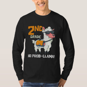 First Day of 2nd grade No Problem Prob Llama Back T-Shirt