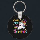 First Day Of 2nd Grade Second Grade Back To School Key Ring<br><div class="desc">First Day Of 2nd Grade Second Grade Back To School Unicorn</div>