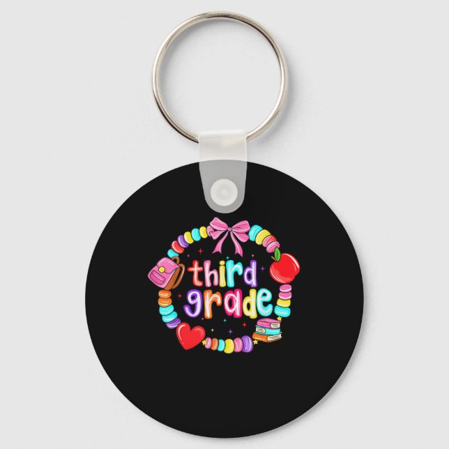 First Day Of 3rd Grade Friendship Bracelet Back To Key Ring (Front)