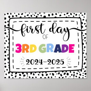 first day of 3rd grade photo prop sign
