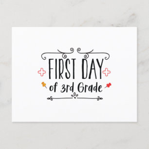 First Day of 3rd Grade Postcard