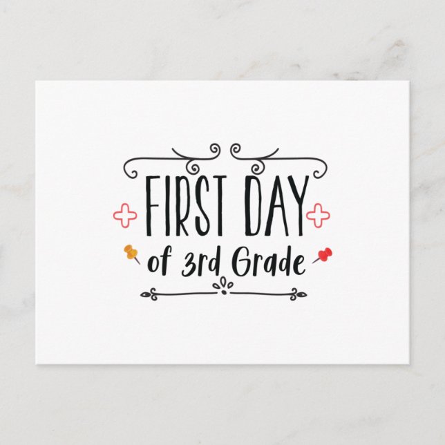 First Day of 3rd Grade Postcard (Front)