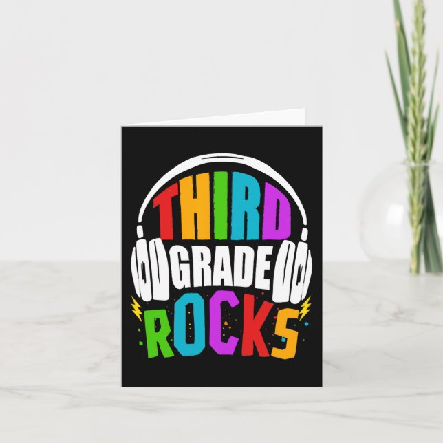 First Day Of 3rd Grade Rocks Back To School Teache Card (Front)