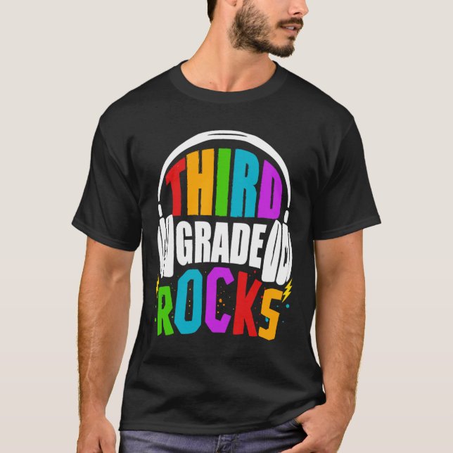 First Day Of 3rd Grade Rocks Back To School Teache T-Shirt (Front)