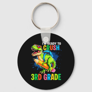 First Day Of 3rd Grade Shirt Boys Dinosaur Ck To S Key Ring