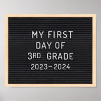 First day of 3rd Grade sign First day of school