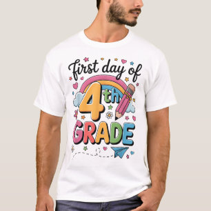 First Day Of 4Th Grade Back To School Teacher Girl T-Shirt