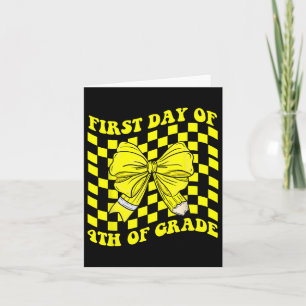 First Day Of 4th Grade Coquette Back To School Gir Card