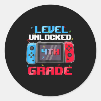 First Day Of 4th Grade Level Unlocked Back To Scho Classic Round Sticker