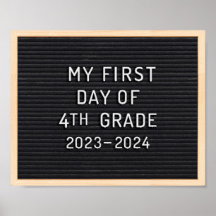 First day of 4th Grade sign First day of school