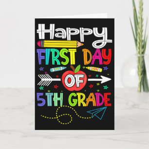 First Day Of 5th Grade Teacher Back To School Card