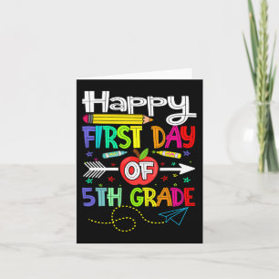 First Day of 5th Grade Teacher Back to School  Card