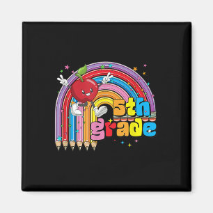 First Day Of 5th Grade Vibes Back To School Rainbo Magnet