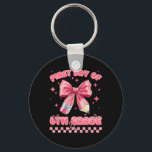 First Day Of 6th Grade Coquette Back To School Gir Key Ring<br><div class="desc">First Day Of 6th Grade Coquette Back To School Girls Kids</div>