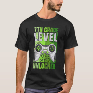 First Day Of 7th Grade Level Unlocked  Kid Video G T-Shirt
