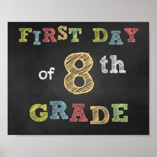 First day of 8th Grade Sign -Chalkboard