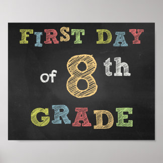 First day of 8th Grade Sign -Chalkboard