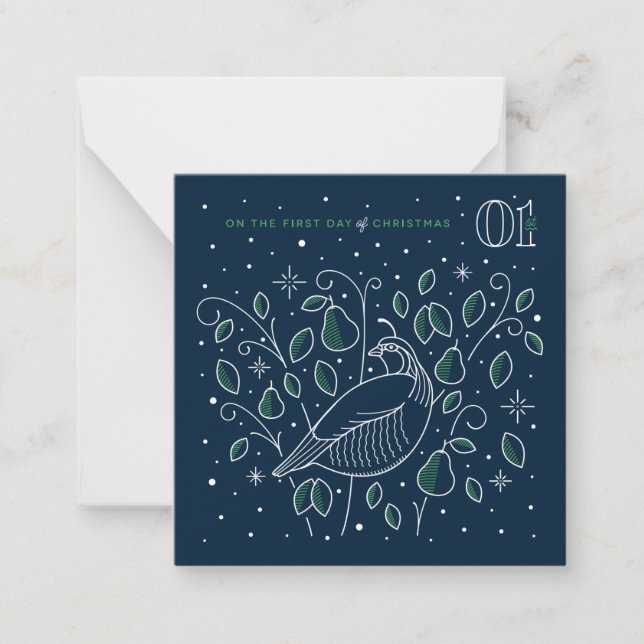 FIRST DAY OF CHRISTMAS / Stationery Note Card (Front)