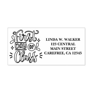 First Day Of Class Return Address Rubber Stamp