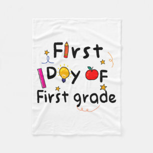 First Day Of First Grade Back To School Cute 1st Fleece Blanket