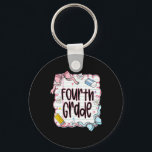 First Day Of Fourth Grade Coquette Bow For Teacher Key Ring<br><div class="desc">First Day Of Fourth Grade Coquette Bow For Teacher</div>