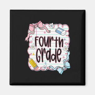 First Day Of Fourth Grade Coquette Bow For Teacher Magnet