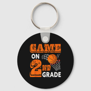 First Day of Game On 2nd Grade Back To School Bask Key Ring
