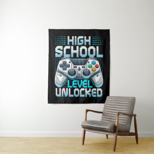 First Day of High School Level Unlocked Tapestry
