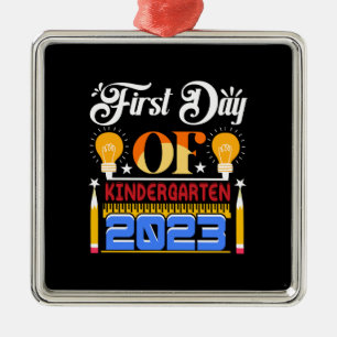 First Day Of Kindergarten 2023 Metal Ornament