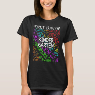 First Day Of Kindergarten Back To School Heart Tea T-Shirt