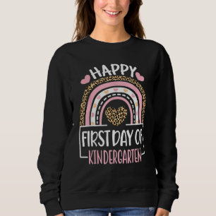 First Day Of Kindergarten  Back To School Leopard  Sweatshirt