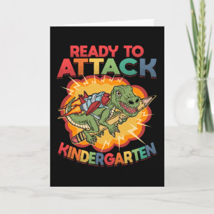 First Day of Kindergarten Dinosaur Card