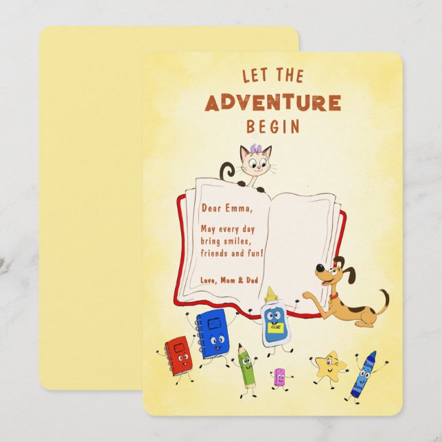 First Day of Kindergarten Greeting Card (Front/Back)