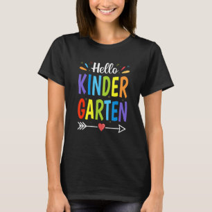 First Day Of Kindergarten  Hello Kindergarten Stud T-Shirt