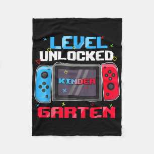 First Day Of Kindergarten Level Unlocked Back To S Fleece Blanket