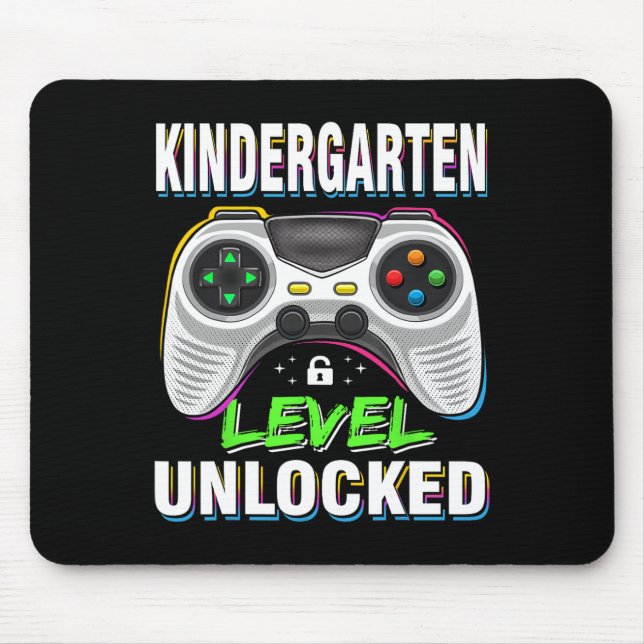 First Day of Kindergarten Level Unlocked Back To S Mouse Pad (Front)