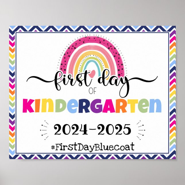 first day of kindergarten photo prop sign (Front)